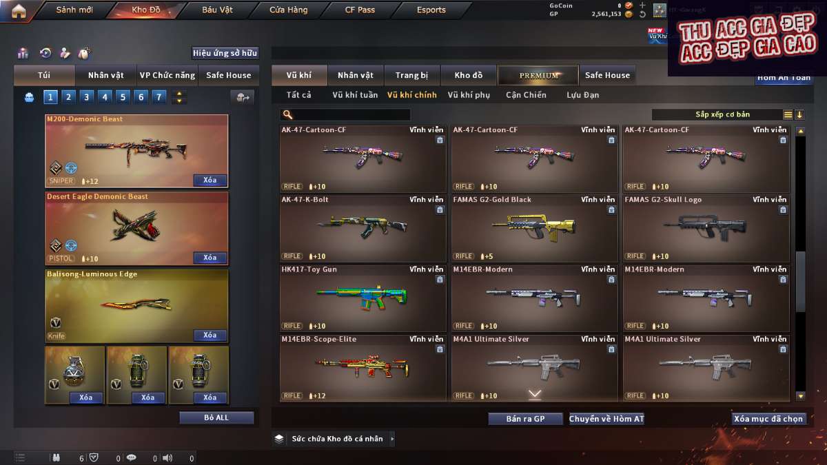 shop acc cf uy tin gia re